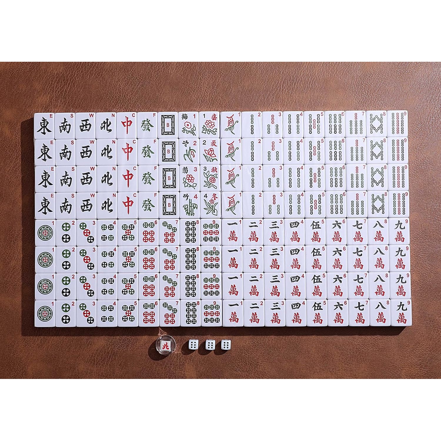 Chinese Mahjong Set with 144 Tiles and Red Carry Case: image 3