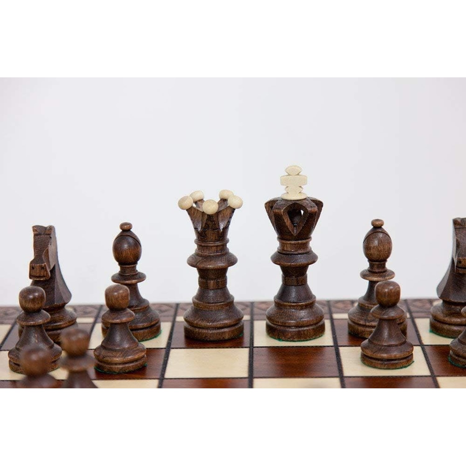 Handmade Wooden Chess Set with 21 inch Folding Board