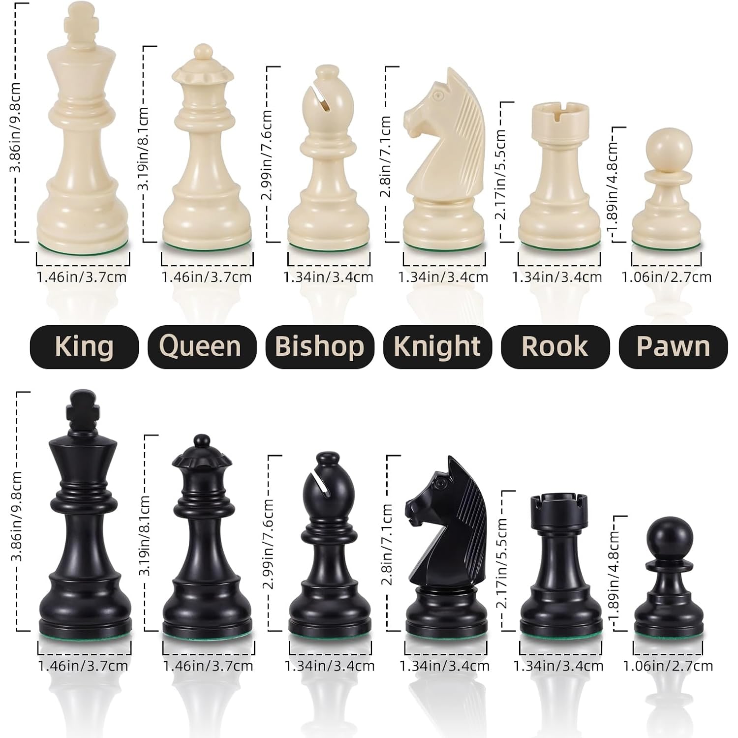 Silicone Board Chess Set 20 Inch with Weighted Pieces