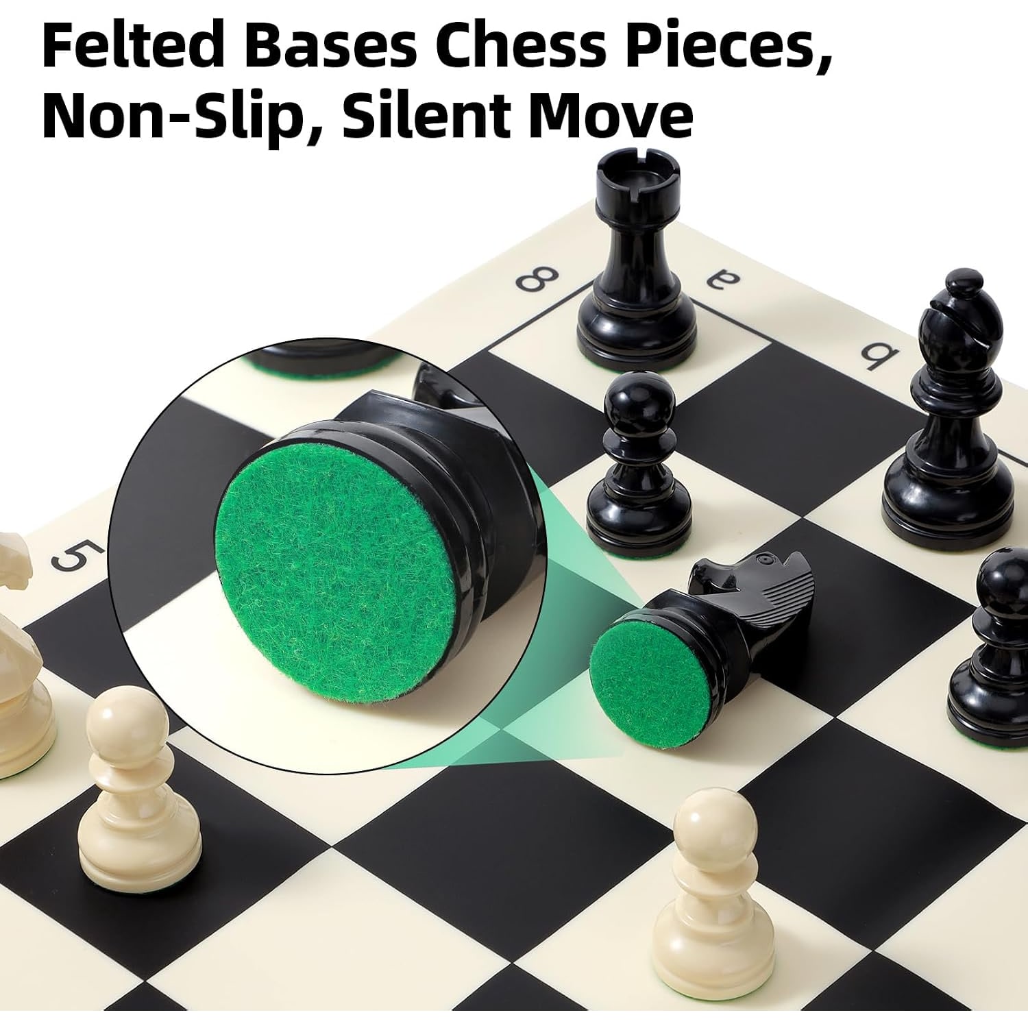Silicone Board Chess Set 20 Inch with Weighted Pieces