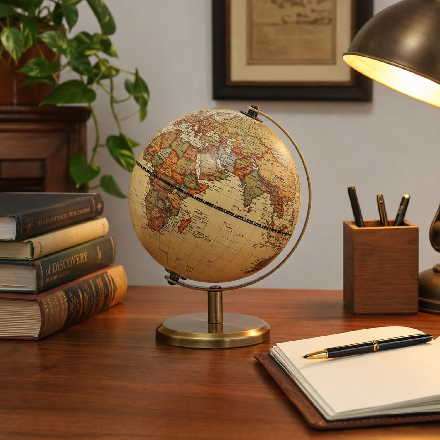 Antique Style World Globe 14cm