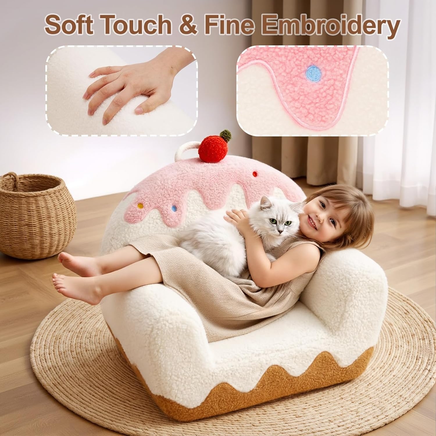 Sherpa Kids Sofa Chair with Book Pocket