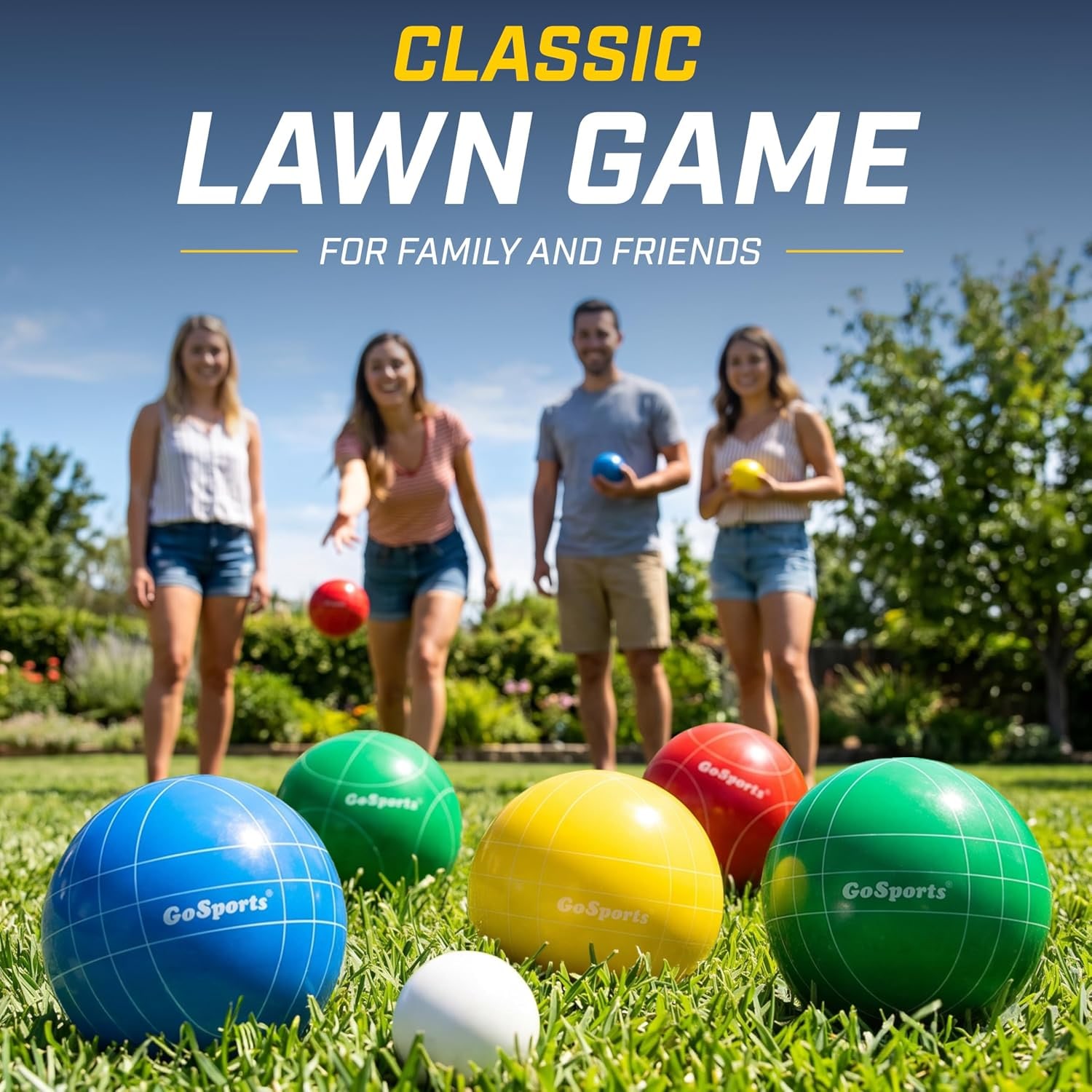 Backyard Bocce Set with 8 Balls, Pallino and Carry Case