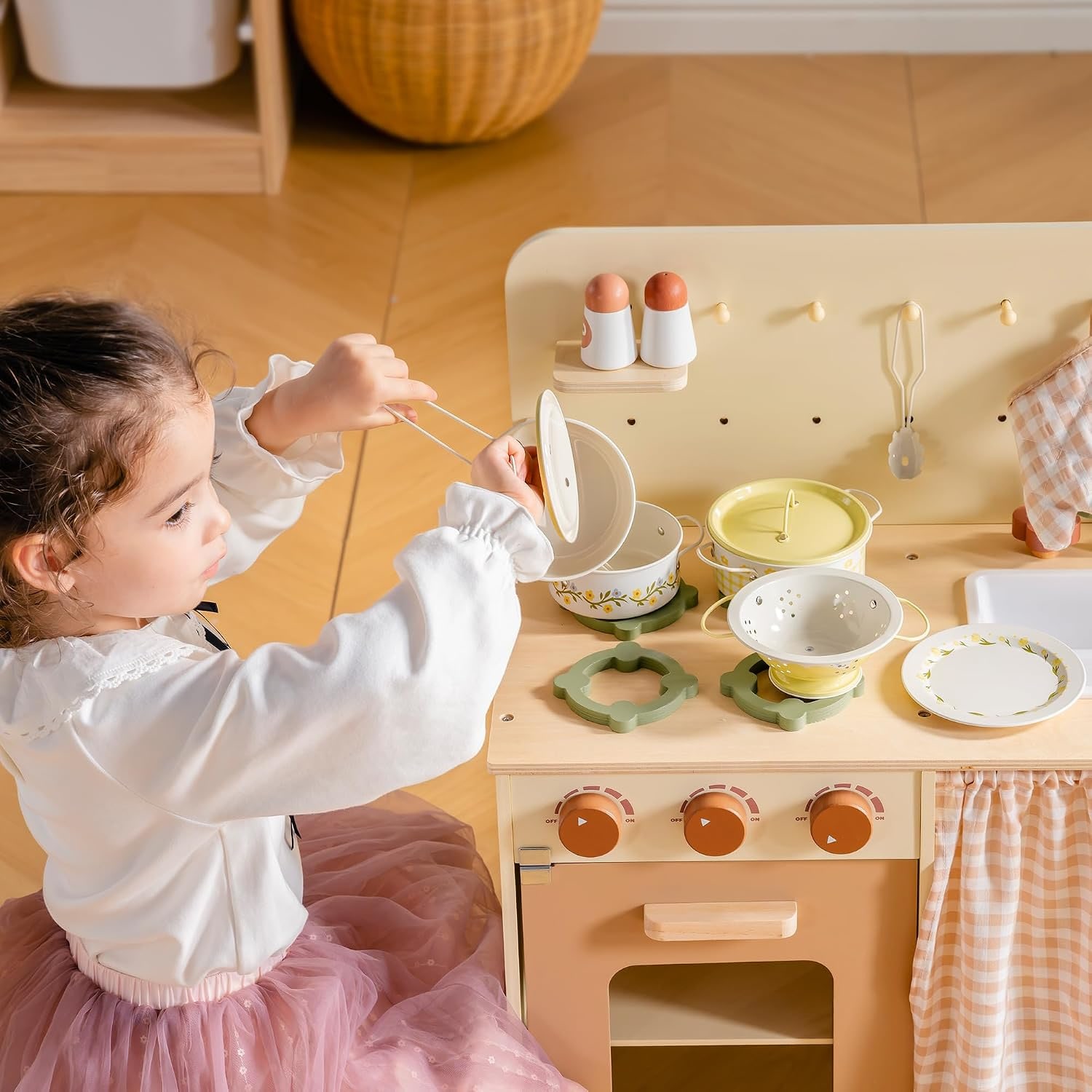 Kids Pots and Pans Playset (9 Pieces with Storage Bag)