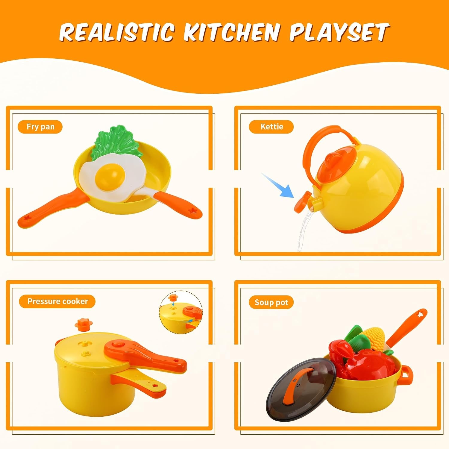 73-Piece Toy Cookware and BBQ Grill Play Set: image 4