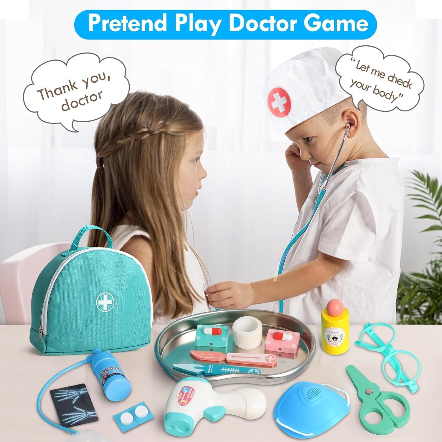 Kids Doctor Play Set with Stethoscope and Medical Tools